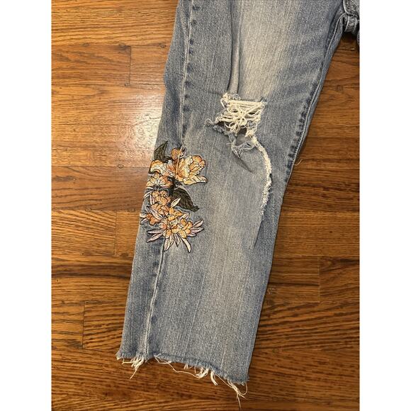 Juicy Jeans By Juicy Couture Women’s 29 Blue Distressed Flowers - Picture 3 of 16
